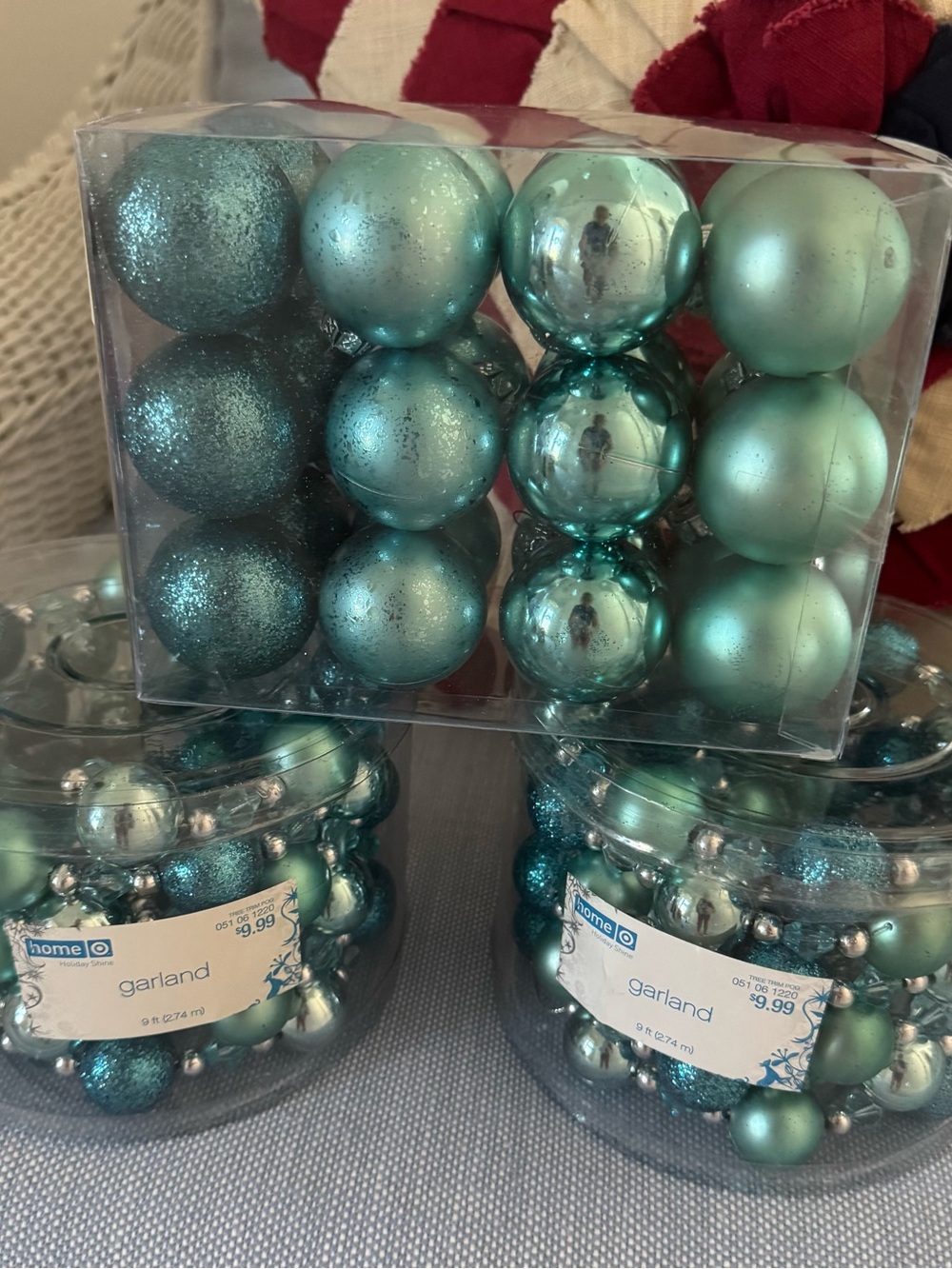 Target Shiny Teal Blue Christmas Ornament and Garland Set ~ Disney Frozen & Elsa